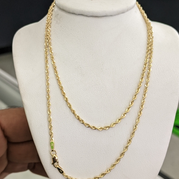 Kt Real Gold Rope Chain 18mm 24 Inch 